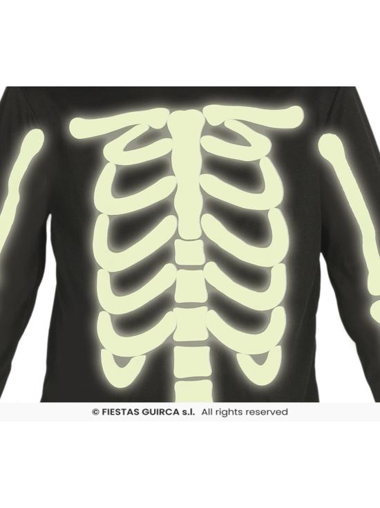 Fantasia de esqueleto fluorescente infantil