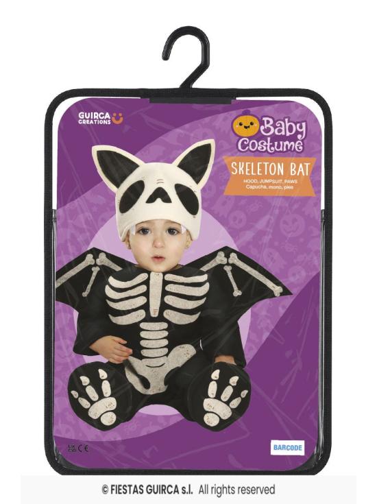 Fantasia de morcego esqueleto para bebê