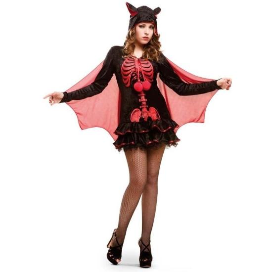Fato de morcego esqueleto para mulher