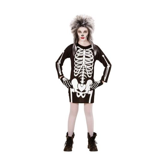 Vestido infantil de fantasia de esqueleto