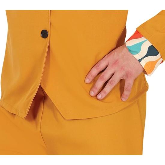 Fato laranja dos anos 70 para homem