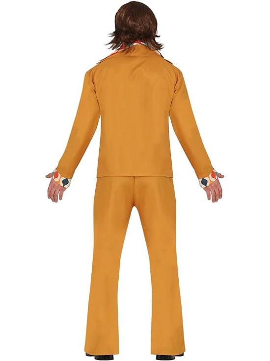 Fato laranja dos anos 70 para homem