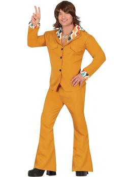Fato laranja dos anos 70 para homem