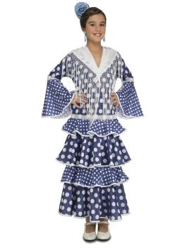 Fato de Flamenco Sevilha Azul Alvero para menina