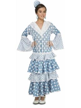 Fato de Flamenco Turquesa de Sevilha para menina