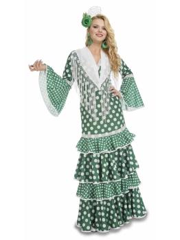 Fato de flamenco verde para mulher