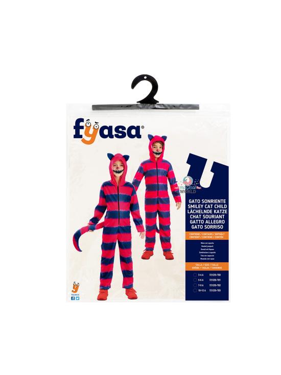 Fantasia de Gato Cheshire Infantil Unissex – Macacão com Capuz