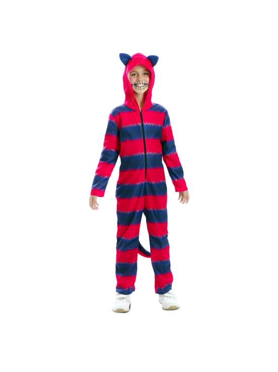 Fantasia de Gato Cheshire Infantil Unissex – Macacão com Capuz