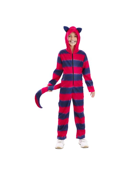 Fantasia de Gato Cheshire Infantil Unissex – Macacão com Capuz