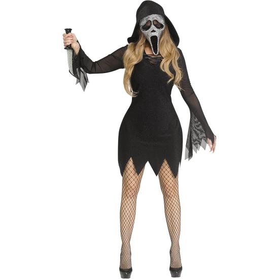 Fantasia de Ghost Face Bling para mulheres – Horror brilhante e estilo deslumbrante