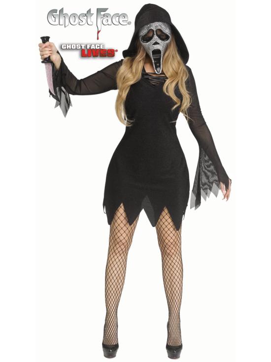 Fantasia de Ghost Face Bling para mulheres – Horror brilhante e estilo deslumbrante