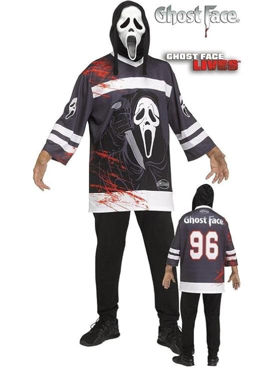 Fantasia de hóquei Ghost Face – Terror esportivo para adultos