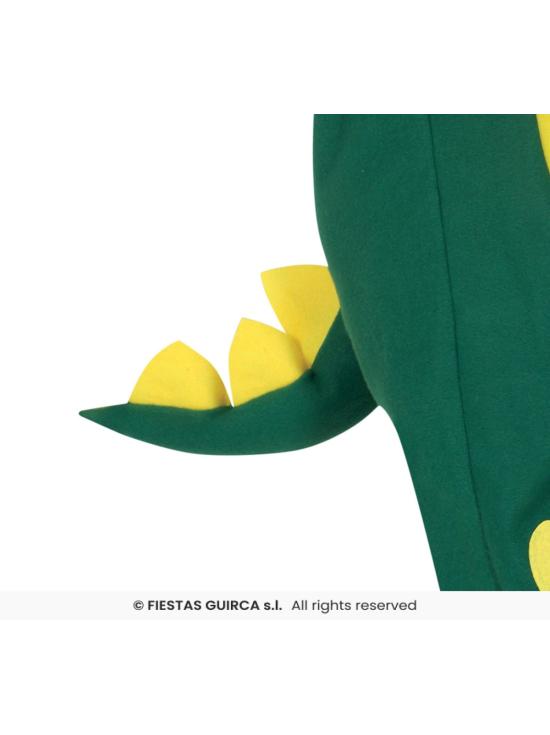 Fantasia de dinossauro verde infantil com capuz.