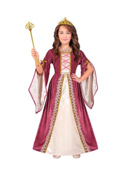 Elegante fantasia de princesa medieval em tamanho infantil.