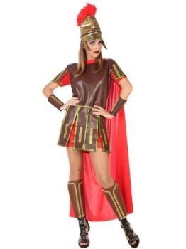 Fato de guerreiro romano vermelho para adulto