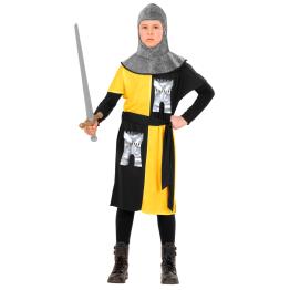 Fato de guerreiro medieval infantil amarelo