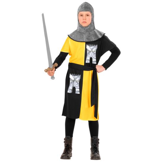 Fato de guerreiro medieval infantil amarelo Fato de guerreiro medieval infantil amarelo