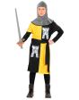 Fato de guerreiro medieval infantil amarelo