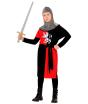 Fantasia de guerreiro medieval vermelho para crianças