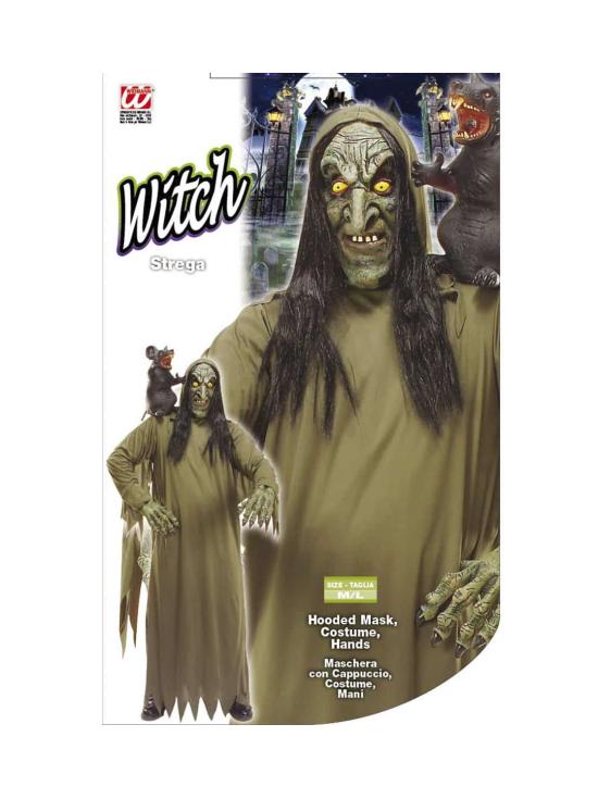 Fantasia de terror de bruxa de Halloween tamanho único adulto