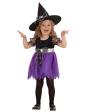 Fantasia de bruxa roxa para Halloween