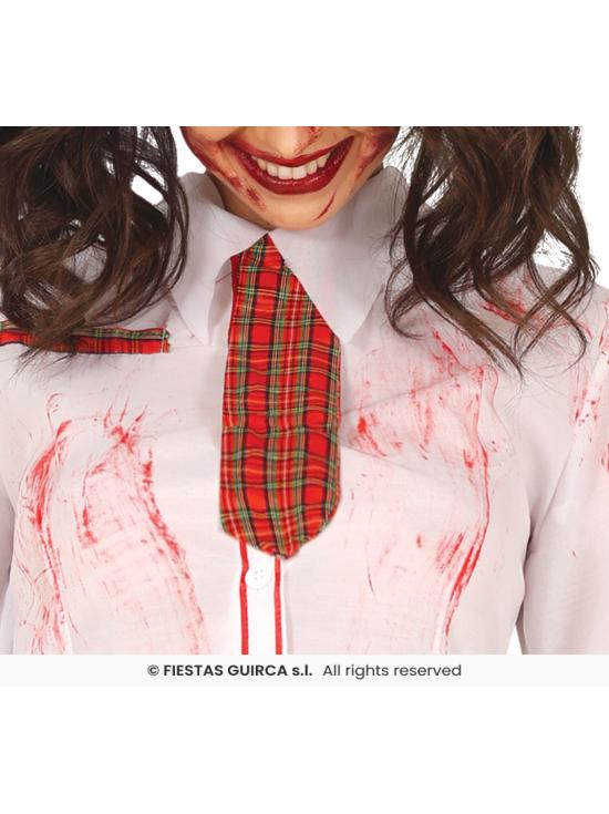 Fantasia de Halloween de colegial zumbi.