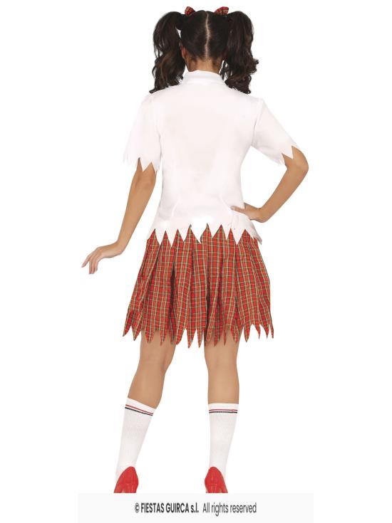 Fantasia de Halloween de colegial zumbi.