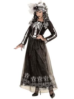 Fantasia de Halloween de senhora esqueleto. adulto