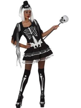 Traje de Halloween de esqueleto sexy feminino.