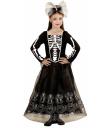 Fantasia de Halloween de noiva esqueleto infantil