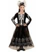 Fantasia de Halloween de noiva esqueleto infantil