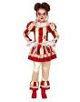 Fantasia de palhaço listrado para Halloween, tamanho infantil