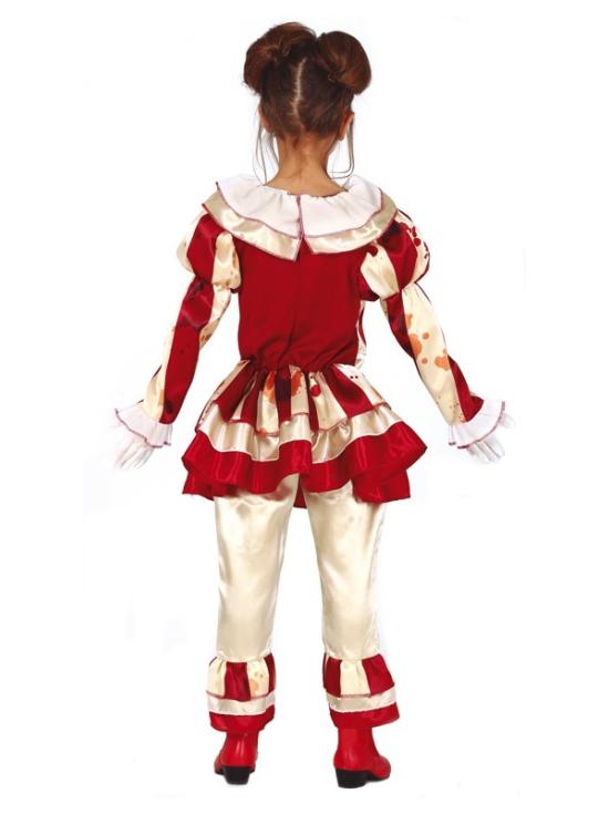 Fantasia de palhaço listrado para Halloween, tamanho infantil