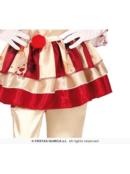 Fantasia de palhaço listrado para Halloween, tamanho infantil