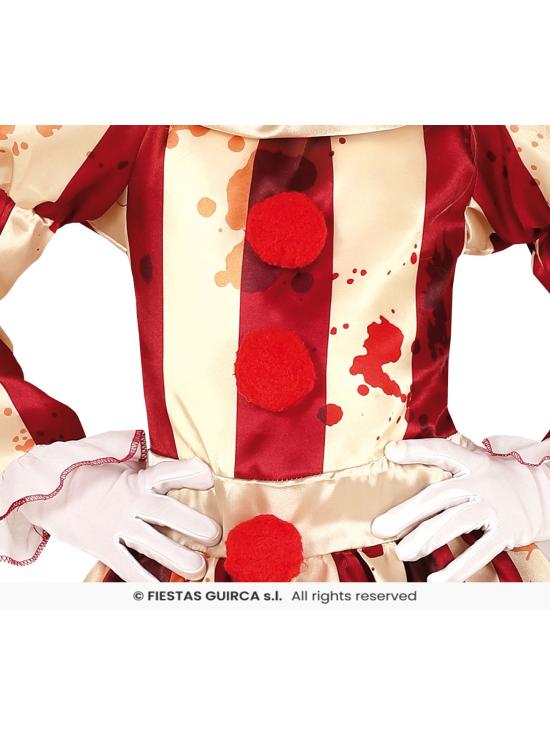 Fantasia de palhaço listrado para Halloween, tamanho infantil