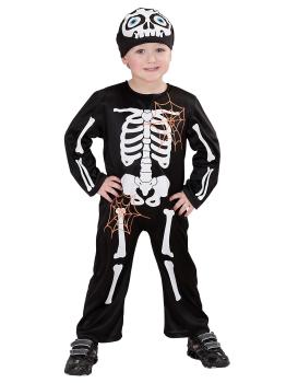 Fato de Halloween de pequeno esqueleto infantil