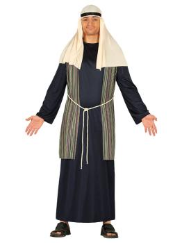 Fato de pastor hebreu azul para adulto