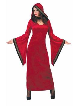Traje adulto de feiticeira vermelha do mal