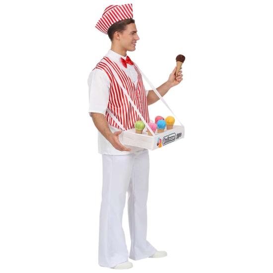Fantasia de sorveteira dos anos 50 tamanho adulto