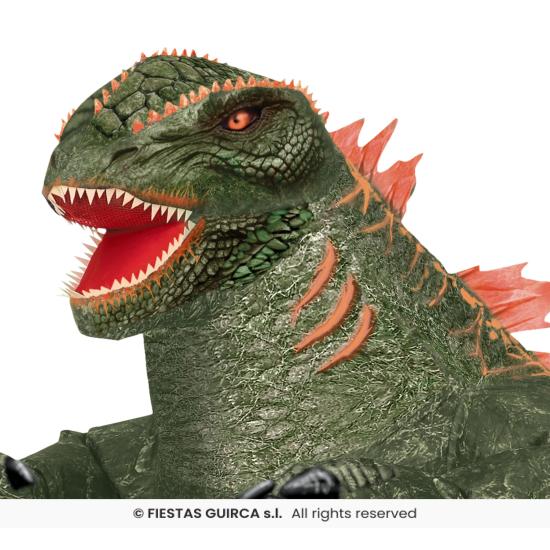 Fantasia inflável de dinossauro mutante Godzilla adulto