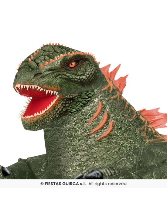 Fantasia inflável de dinossauro mutante Godzilla adulto
