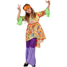 Fato de hippie para menina de 5 a 6 anos