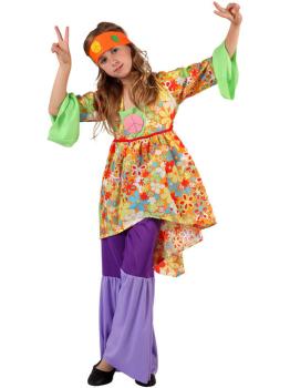 Fato de hippie para menina de 5 a 6 anos