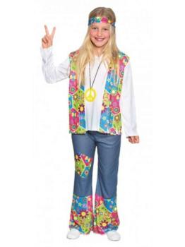 Fantasia de hippie de menina feliz.