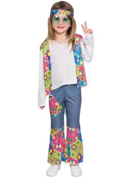Fantasia de menina hippie paz e amor