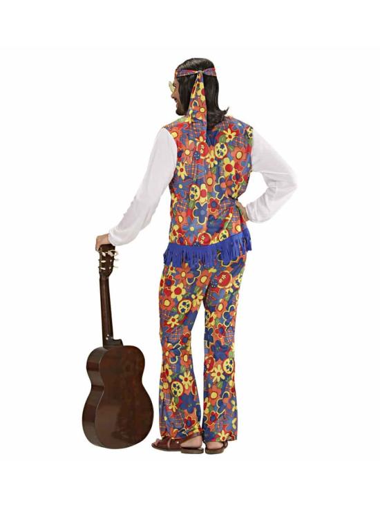 Fantasia de homem hippie flor para adulto