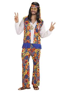 Fantasia de homem hippie flor para adulto