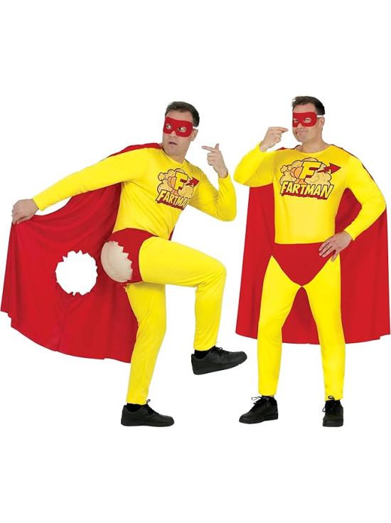 Fantasia de Homem Peidando para Adultos | Super-herói Engraçado