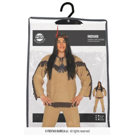 Fato de tribo indígena castanha para adulto