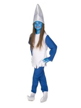 Fato de Smurf azul infantil para menina